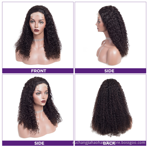 factory store jerry curl raw 100% virgin 4x4 straight brazilian frontal hd wig full lace front cuticle aligned human hair wigs